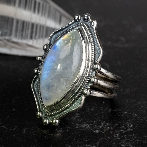 Moonstone Ring 18x8mm Size 4 - InnerVision Crystals