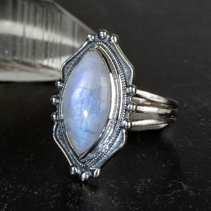 Moonstone Ring 19x10mm Size 9 - InnerVision Crystals