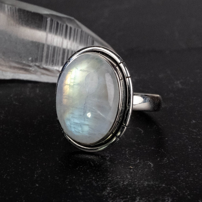 Moonstone Ring 20x15mm Size 11 - InnerVision Crystals