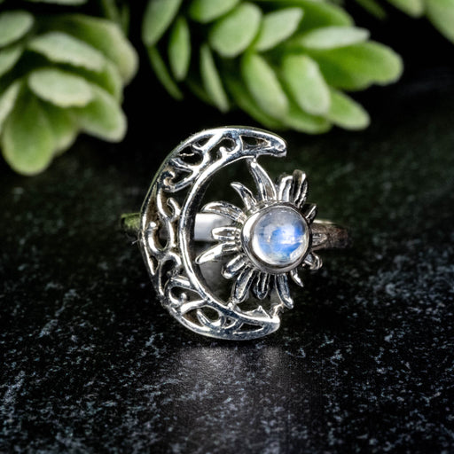 Moonstone Ring 4mm Size 5 - InnerVision Crystals