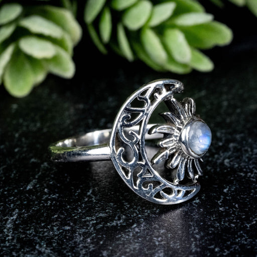 Moonstone Ring 4mm Size 8 - InnerVision Crystals