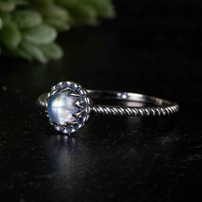 Moonstone Ring 6mm size 10 - InnerVision Crystals