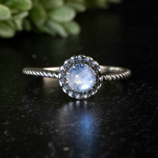 Moonstone Ring 6mm size 8 - InnerVision Crystals