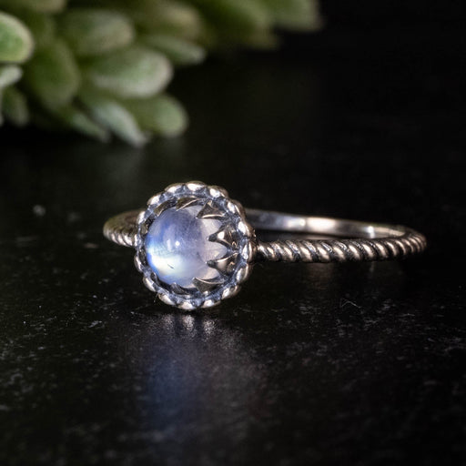 Moonstone Ring 6mm size 8 - InnerVision Crystals