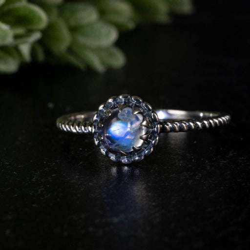 Moonstone Ring 6mm size 9 - InnerVision Crystals
