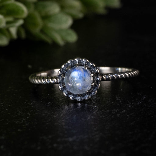 Moonstone Ring 6mm size 9 - InnerVision Crystals
