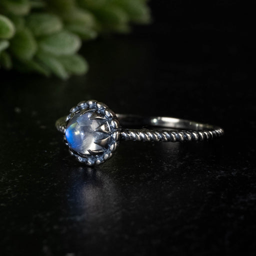 Moonstone Ring 6mm size 9 - InnerVision Crystals