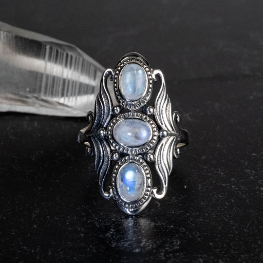 Moonstone Ring 6x4mm Size 11 - InnerVision Crystals
