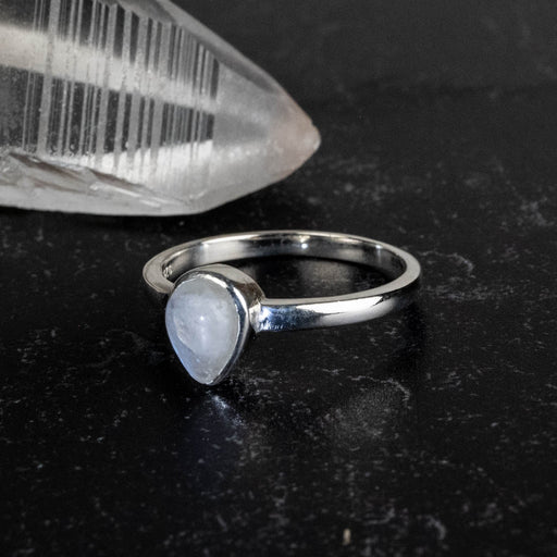 Moonstone Ring 7x5mm Size 6 - InnerVision Crystals