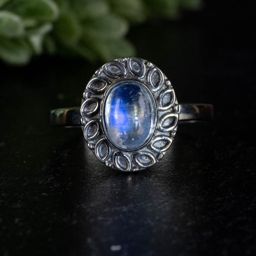 Moonstone Ring 7x5mm size 7 - InnerVision Crystals