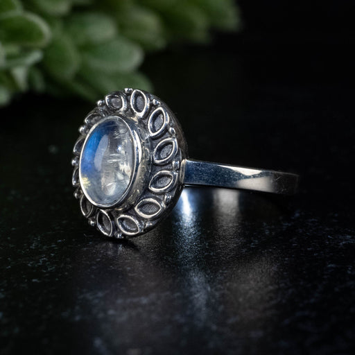 Moonstone Ring 7x6mm size 7 - InnerVision Crystals