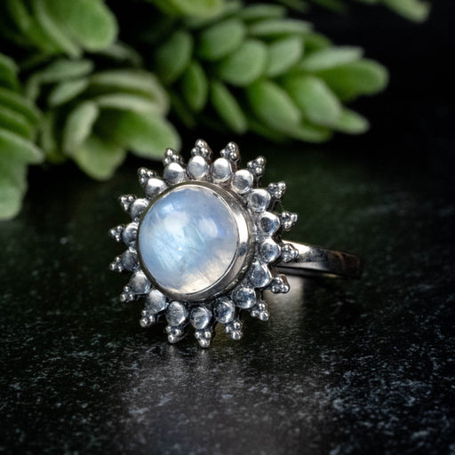 Moonstone Ring 8mm Size 6 - InnerVision Crystals
