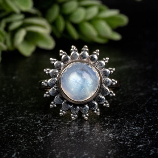 Moonstone Ring 8mm Size 6 - InnerVision Crystals