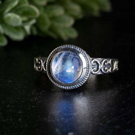 Moonstone Ring 8mm size 7 - InnerVision Crystals