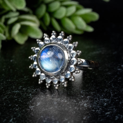 Moonstone Ring 8mm Size 7 - InnerVision Crystals