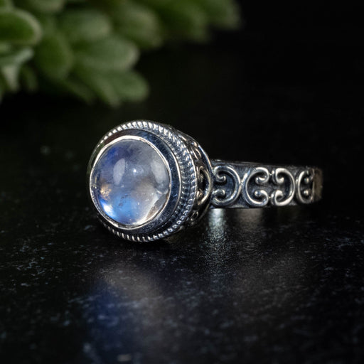 Moonstone Ring 8mm size 7 - InnerVision Crystals