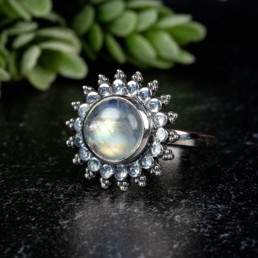 Moonstone Ring 8mm Size 8 - InnerVision Crystals