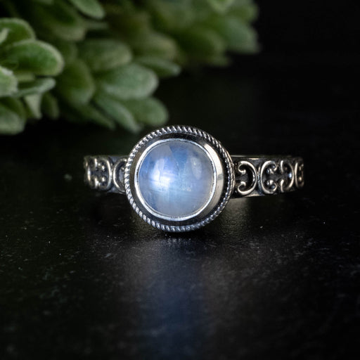 Moonstone Ring 8mm size 9 - InnerVision Crystals