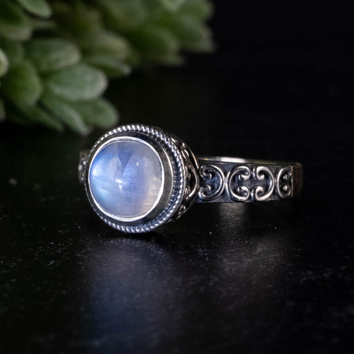Moonstone Ring 8mm size 9 - InnerVision Crystals