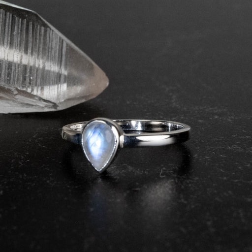 Moonstone Ring 8x5mm Size 7 - InnerVision Crystals