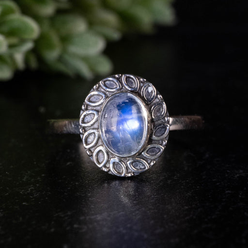 Moonstone Ring 8x6mm size 8 - InnerVision Crystals