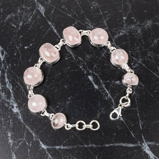 Morganite Bracelet 15x10mm 7" .925 Silver - InnerVision Crystals