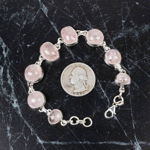 Morganite Bracelet 15x10mm 7" .925 Silver - InnerVision Crystals