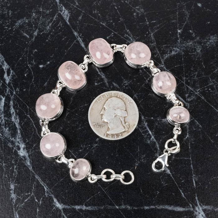Morganite Bracelet 15x10mm 7" .925 Silver - InnerVision Crystals
