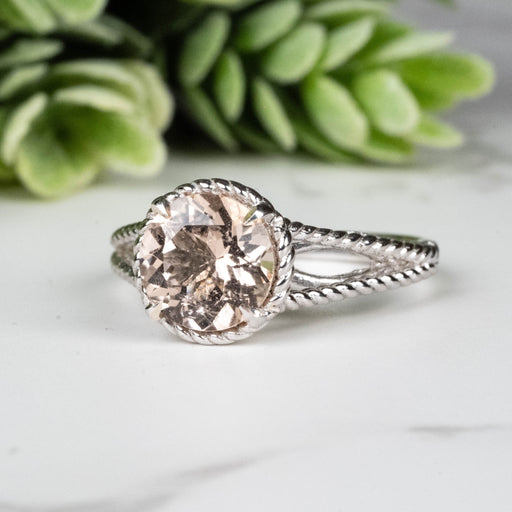 Morganite Ring 7.60mm Size 7 - InnerVision Crystals