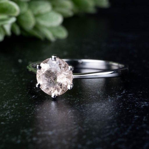 Morganite Ring 7mm size 9 - InnerVision Crystals