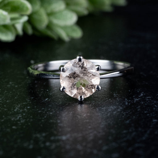 Morganite Ring 7mm size 9 - InnerVision Crystals