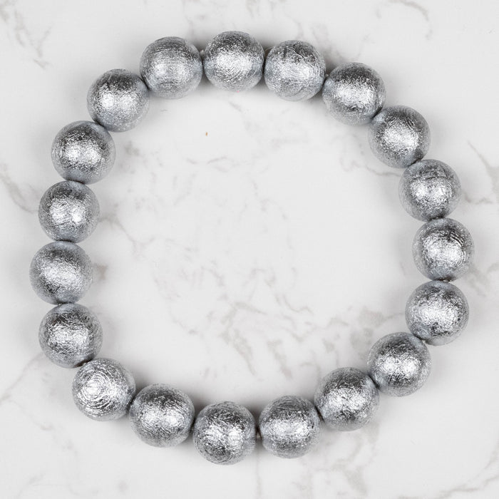 Muonionalusta Meteorite 10mm Bead Bracelet 7.5" - InnerVision Crystals
