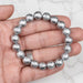 Muonionalusta Meteorite 10mm Bead Bracelet 7.5" - InnerVision Crystals