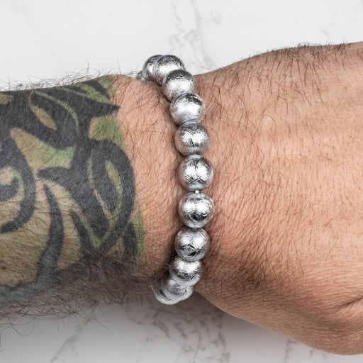 Muonionalusta Meteorite 10mm Bead Bracelet 7.5" - InnerVision Crystals