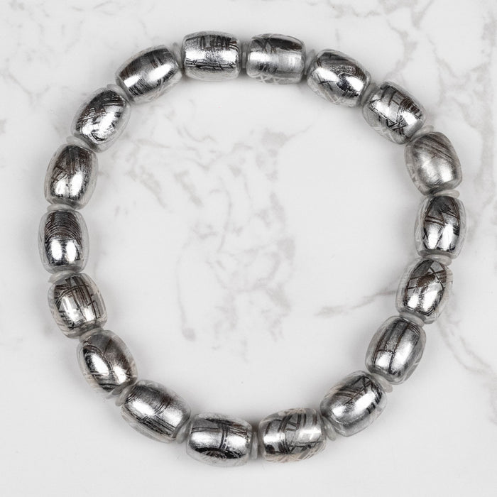 Muonionalusta Meteorite 10x8mm Bead Bracelet 7.5" - InnerVision Crystals