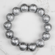 Muonionalusta Meteorite 16mm Bead Bracelet 7.5" - InnerVision Crystals