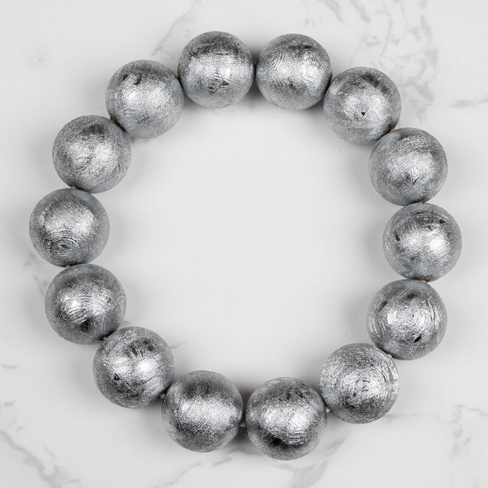 Muonionalusta Meteorite 16mm Bead Bracelet 7.5" - InnerVision Crystals