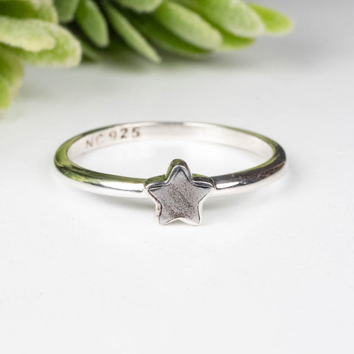 Muonionalusta Meteorite 5mm Star Ring .925 Silver - InnerVision Crystals