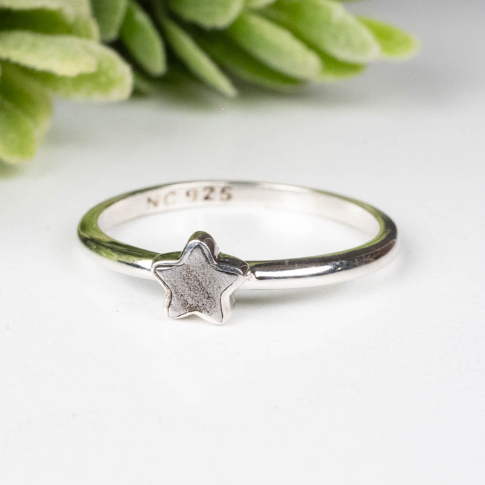 Muonionalusta Meteorite 5mm Star Ring .925 Silver - InnerVision Crystals