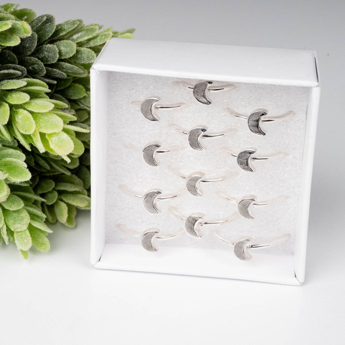 Muonionalusta Meteorite 7x5mm Moon Ring .925 Silver - InnerVision Crystals