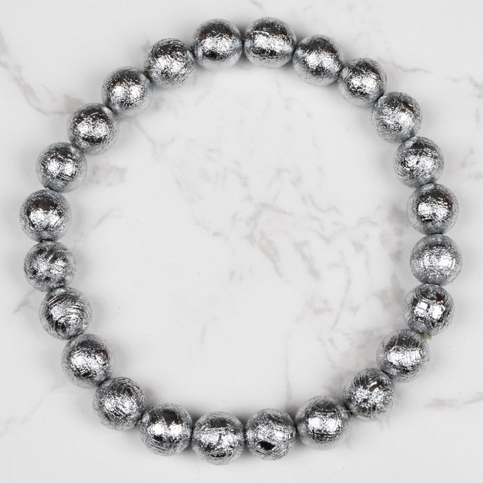 Muonionalusta Meteorite 8mm Bead Bracelet 7.5" - InnerVision Crystals