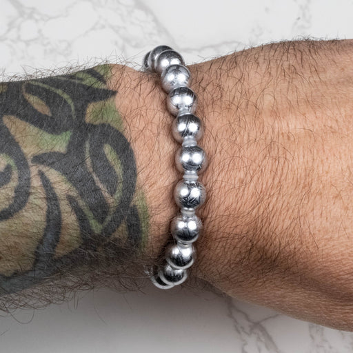 Muonionalusta Meteorite 9mm Bead Bracelet 7.5" - InnerVision Crystals