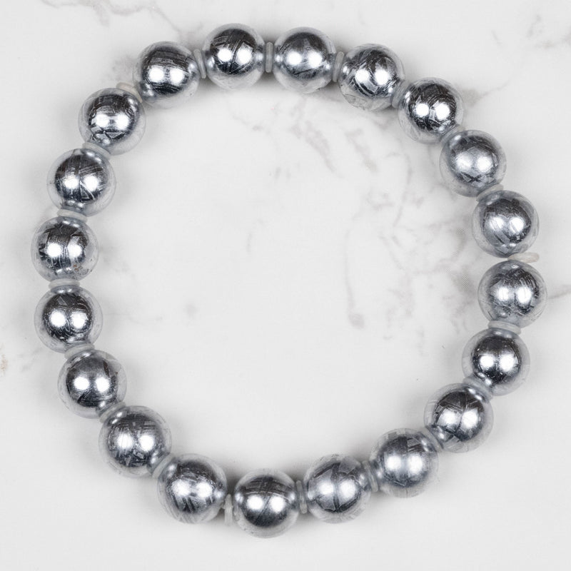 Muonionalusta Meteorite 9mm Bead Bracelet 7.5" - InnerVision Crystals