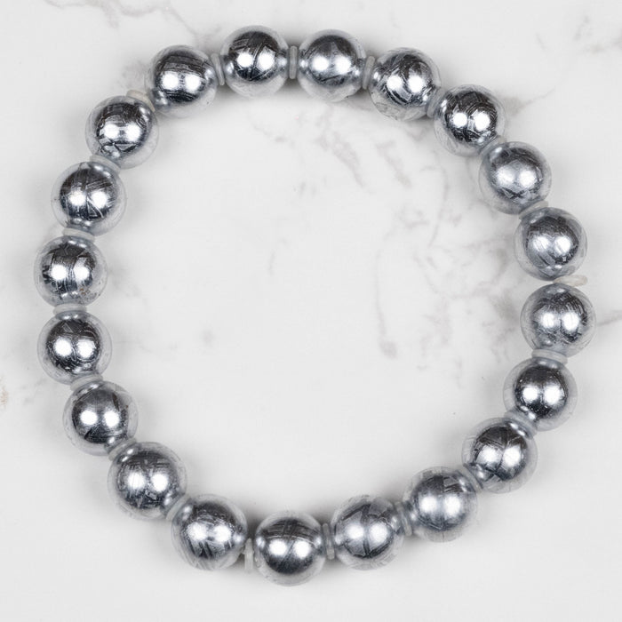 Muonionalusta Meteorite 9mm Bead Bracelet 7.5" - InnerVision Crystals