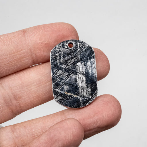 Muonionalusta Meteorite Dog Tag Pendant 19.31 g 34x22mm - InnerVision Crystals