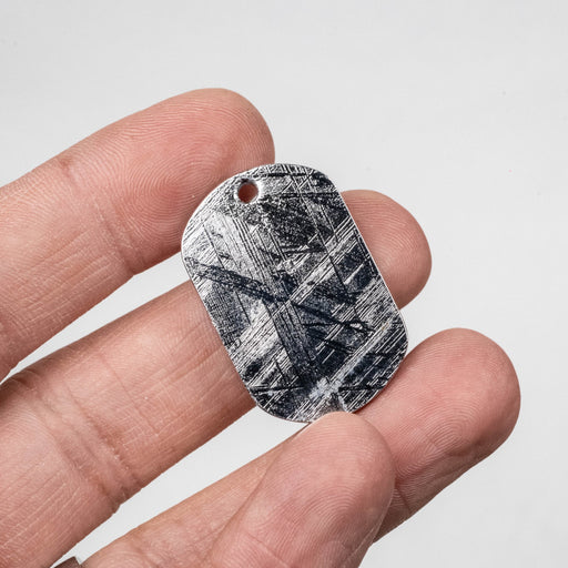 Muonionalusta Meteorite Dog Tag Pendant 19.31 g 34x22mm - InnerVision Crystals