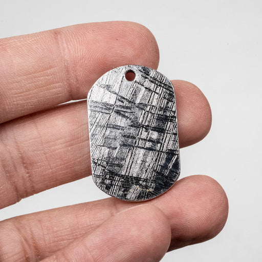 Muonionalusta Meteorite Dog Tag Pendant 19.31 g 34x22mm - InnerVision Crystals