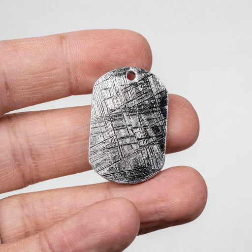 Muonionalusta Meteorite Dog Tag Pendant 19.31 g 34x22mm - InnerVision Crystals