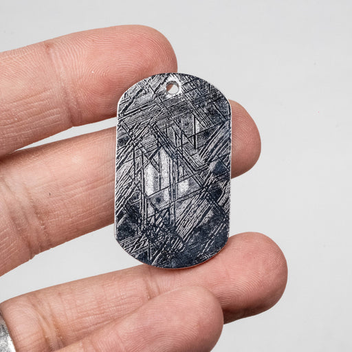 Muonionalusta Meteorite Dog Tag Pendant 25.03 g 40x23mm - InnerVision Crystals