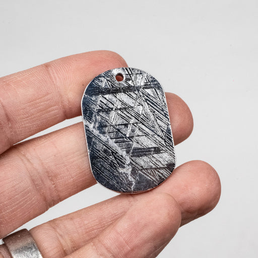Muonionalusta Meteorite Dog Tag Pendant 25.26 g 39x27mm - InnerVision Crystals